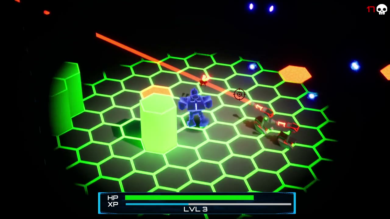 Combat dans le prototype Hex Survivor